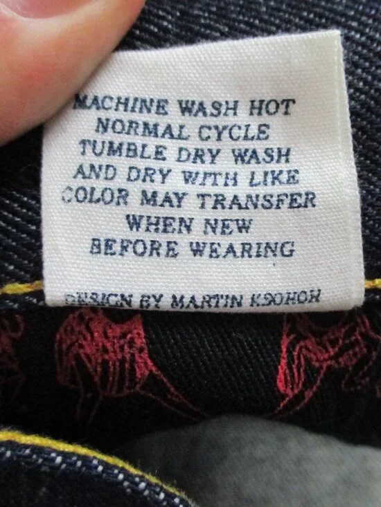 RMC Red Monkey Jeans Mens 34x34 Blue Denim Embroidered Pockets Y2K Streetwear - Picture 9 of 14